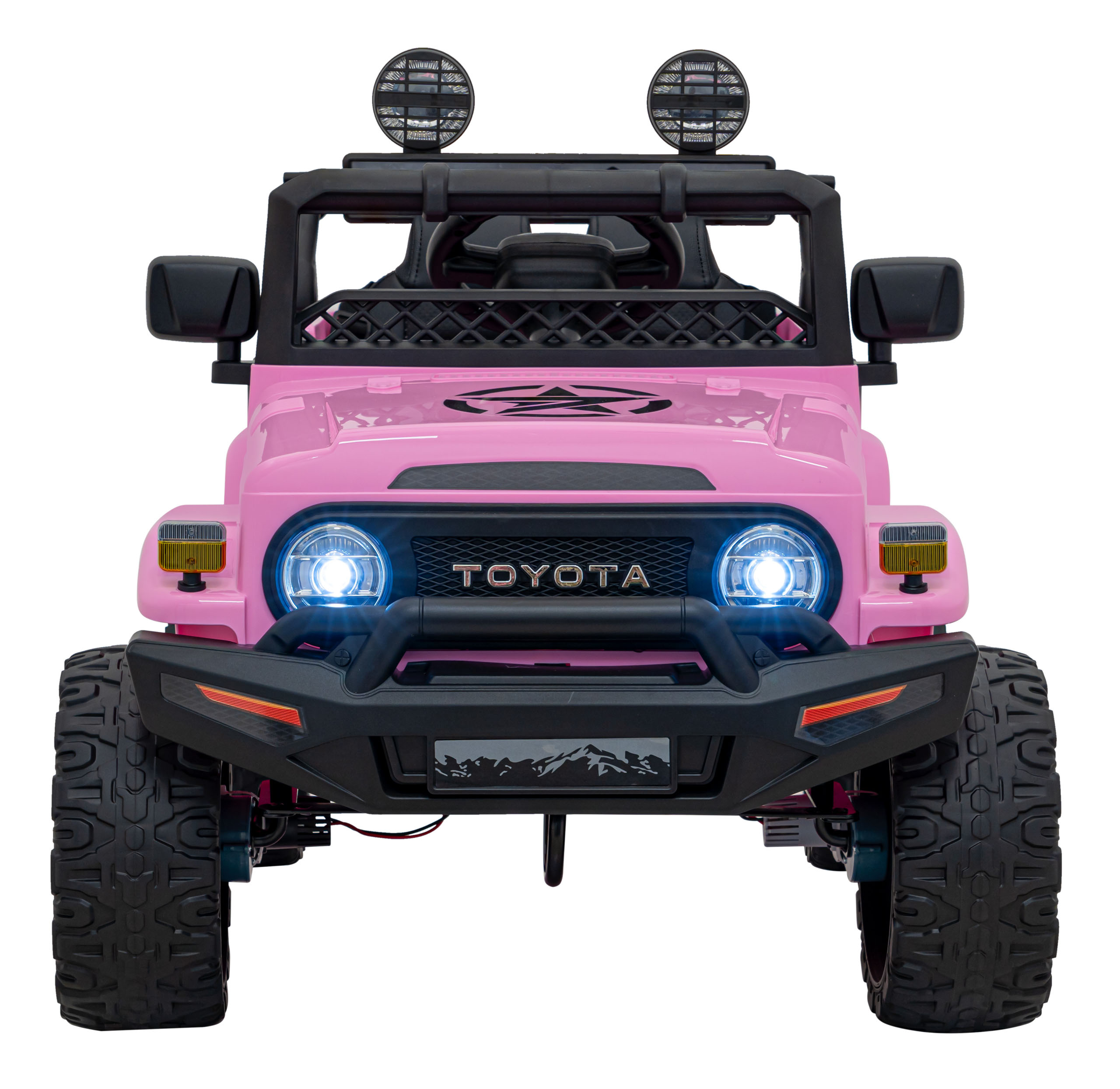 Akumulatorowy samochód terenowy Toyota FJ Cruiser 4x4 dla dzieci - jednoosobowy pojazd do zabawy na świeżym powietrzu RÓŻOWA - obrazek 2