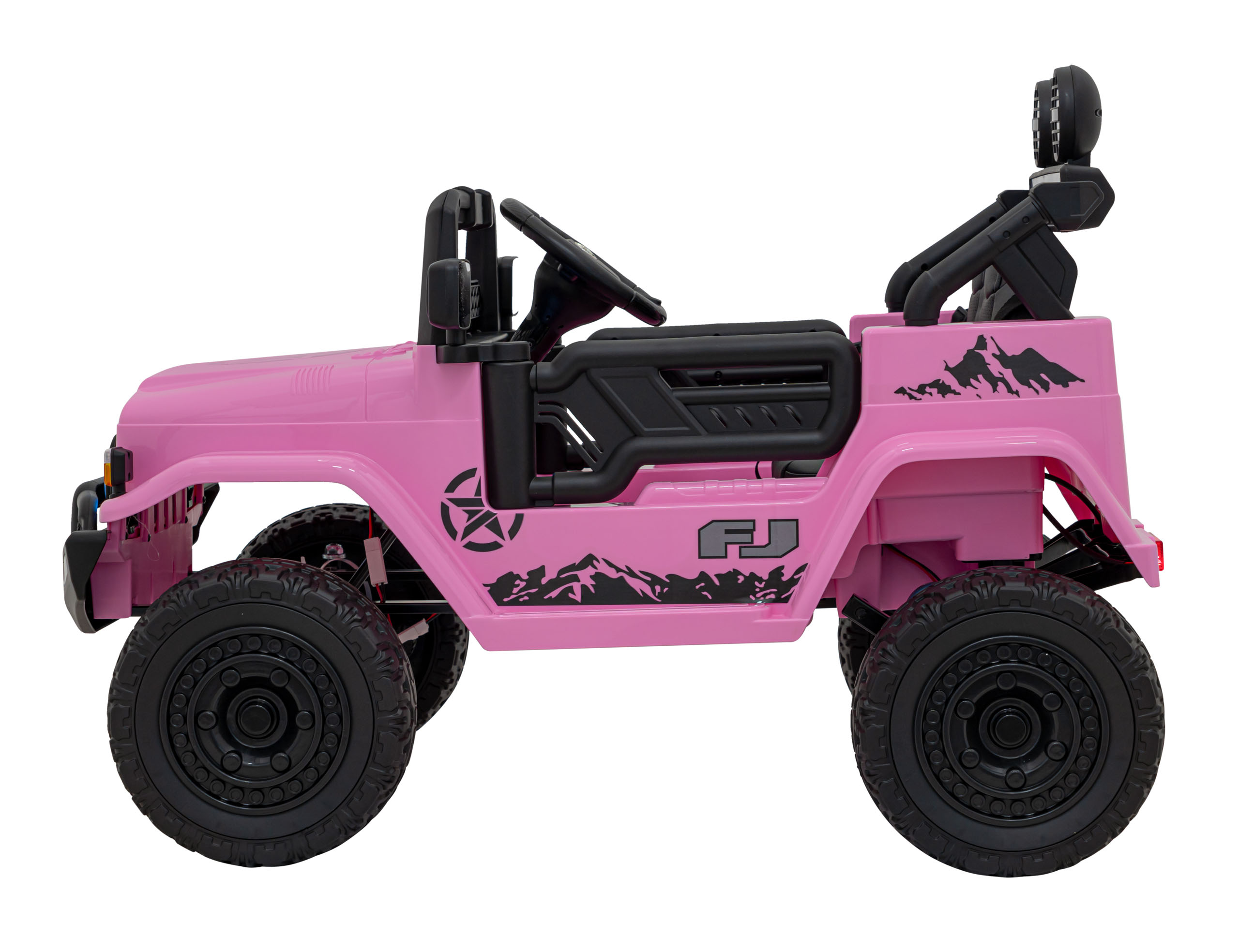 Akumulatorowy samochód terenowy Toyota FJ Cruiser 4x4 dla dzieci - jednoosobowy pojazd do zabawy na świeżym powietrzu RÓŻOWA - obrazek 4