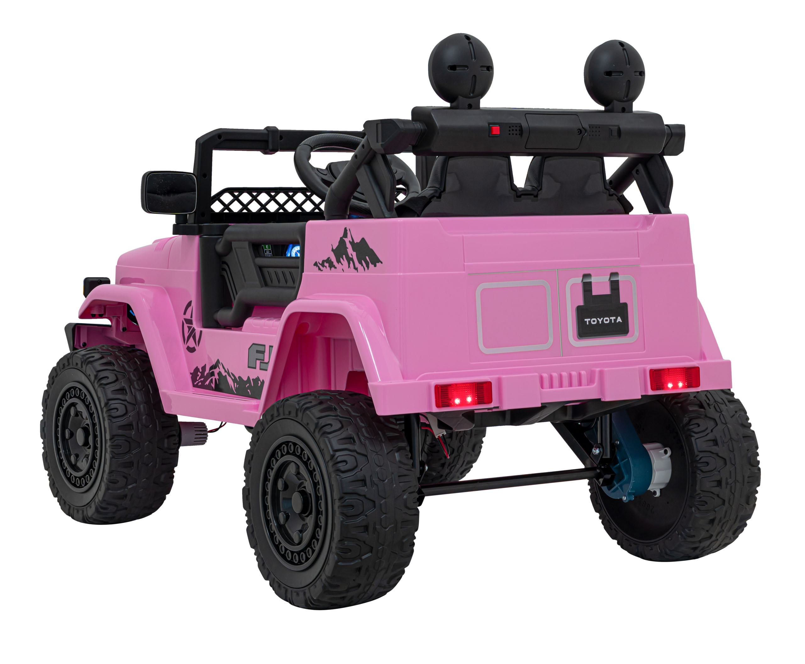 Akumulatorowy samochód terenowy Toyota FJ Cruiser 4x4 dla dzieci - jednoosobowy pojazd do zabawy na świeżym powietrzu RÓŻOWA - obrazek 5