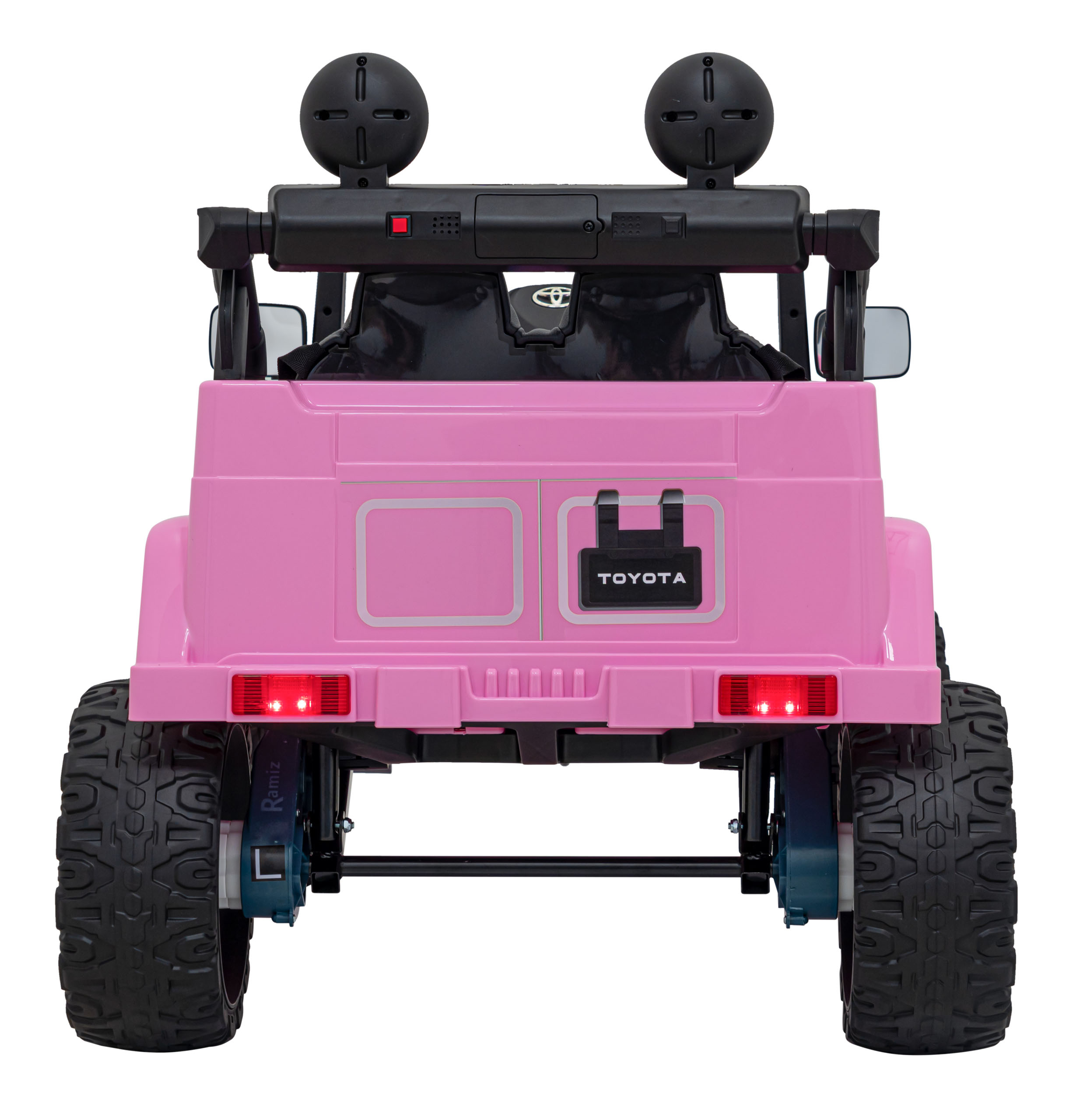 Akumulatorowy samochód terenowy Toyota FJ Cruiser 4x4 dla dzieci - jednoosobowy pojazd do zabawy na świeżym powietrzu RÓŻOWA - obrazek 6