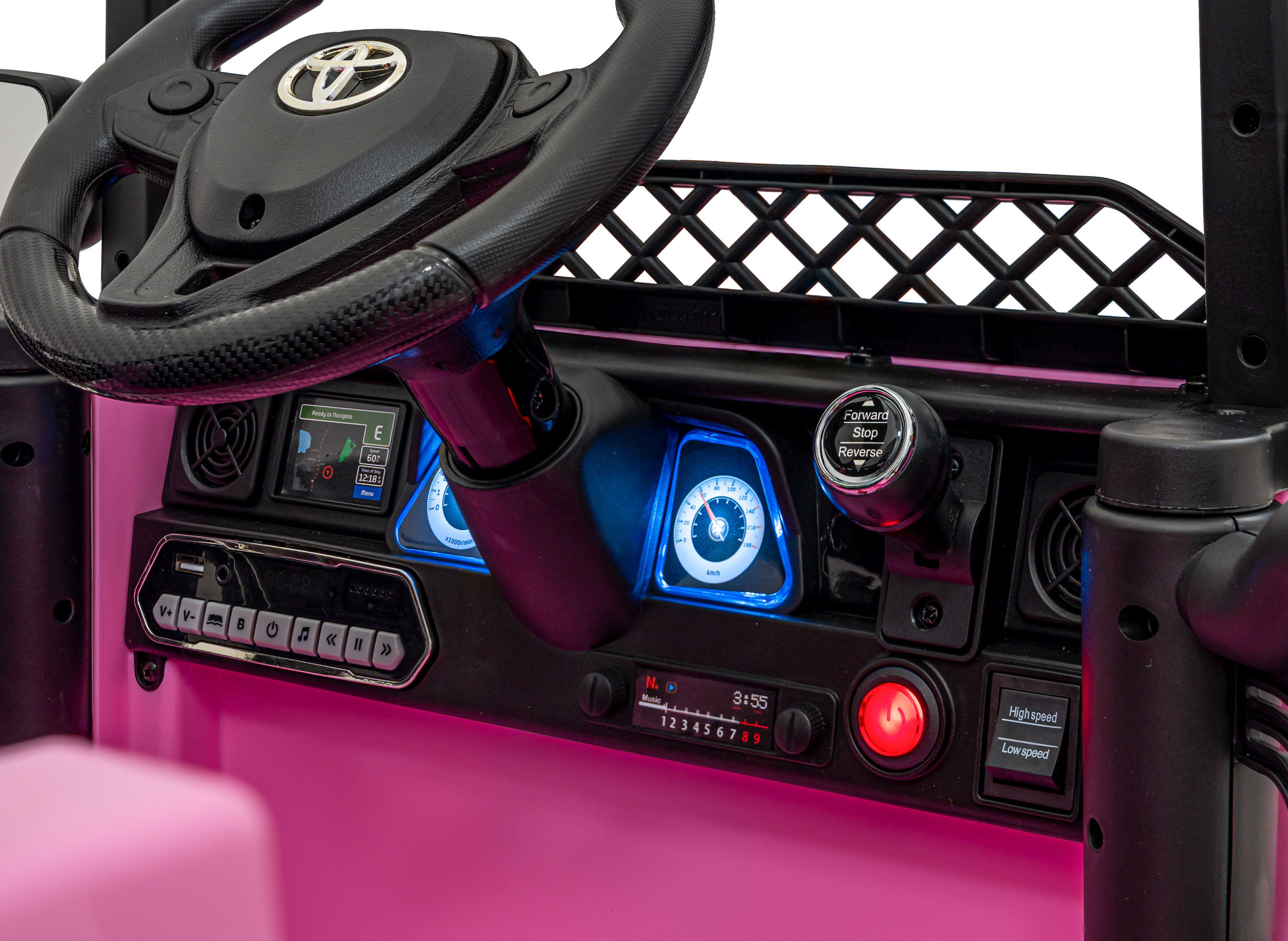Akumulatorowy samochód terenowy Toyota FJ Cruiser 4x4 dla dzieci - jednoosobowy pojazd do zabawy na świeżym powietrzu RÓŻOWA - obrazek 13