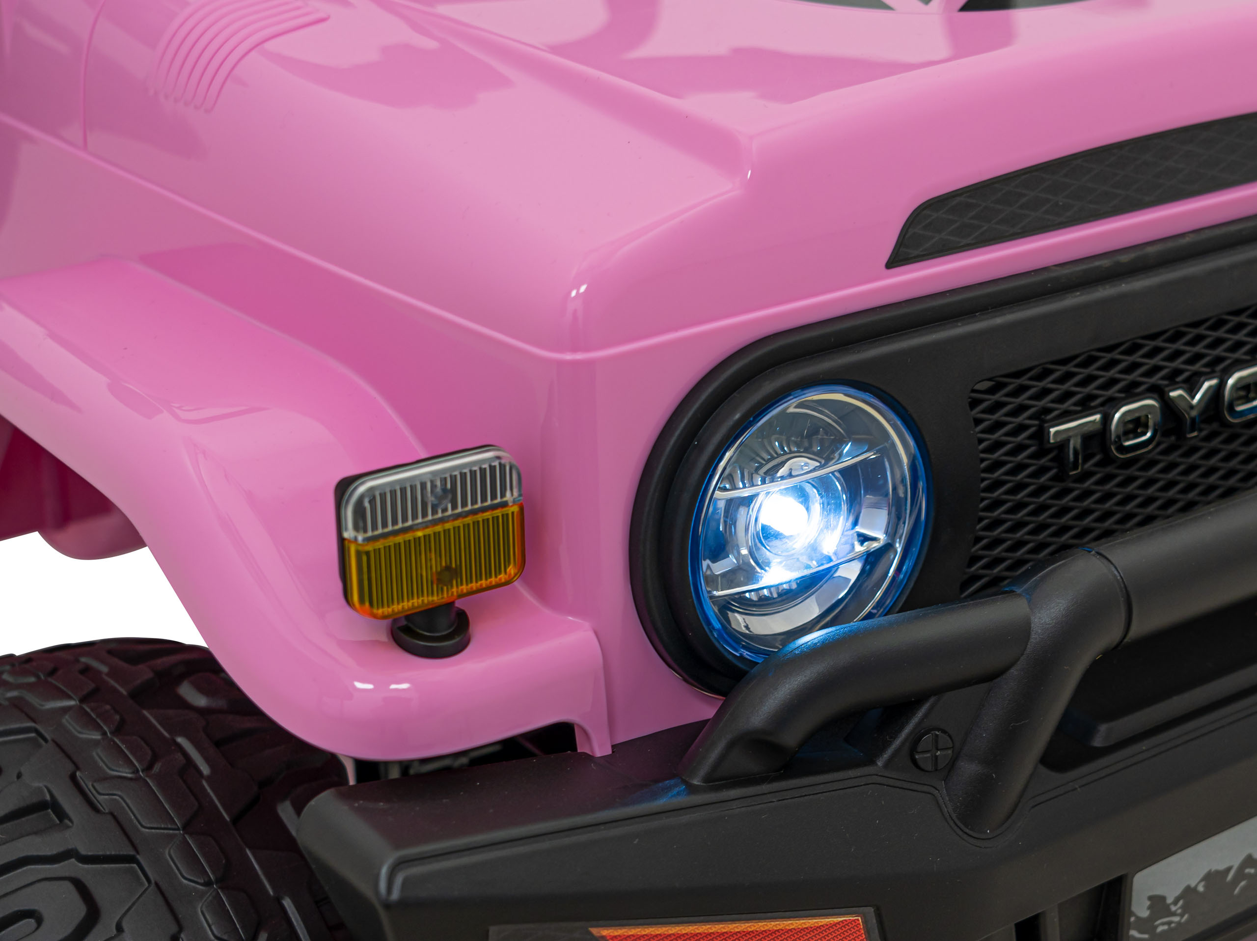 Akumulatorowy samochód terenowy Toyota FJ Cruiser 4x4 dla dzieci - jednoosobowy pojazd do zabawy na świeżym powietrzu RÓŻOWA - obrazek 16