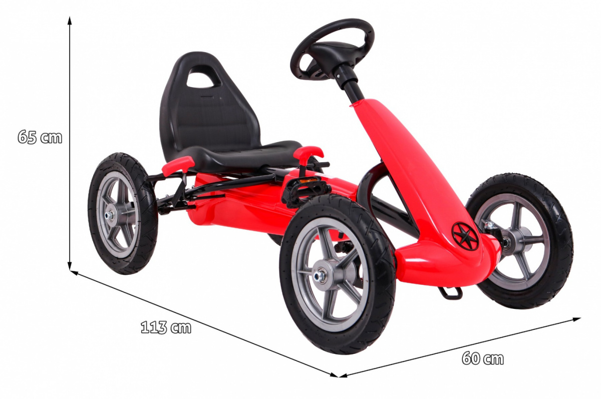 Gokart dziecięcy STAR Czerwony - obrazek 2