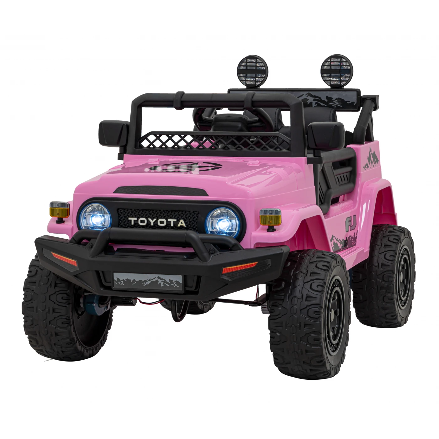 Akumulatorowy samochód terenowy Toyota FJ Cruiser 4x4 dla dzieci - jednoosobowy pojazd do zabawy na świeżym powietrzu RÓŻOWA