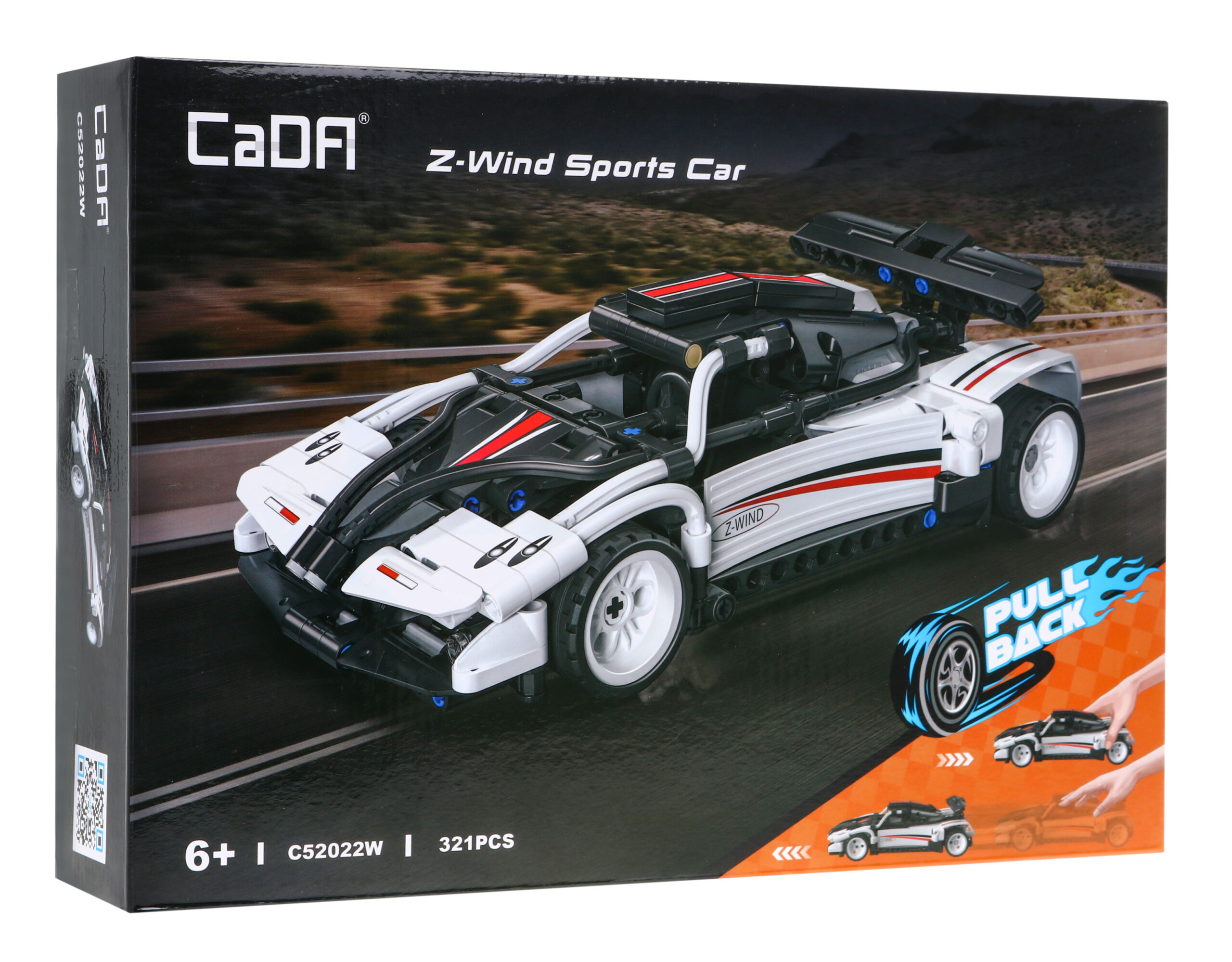 Klocki techniczne CaDA 321 el. Auto sportowe Z-Wind z napędem Pull-back dla dzieci 6+ - obrazek 3