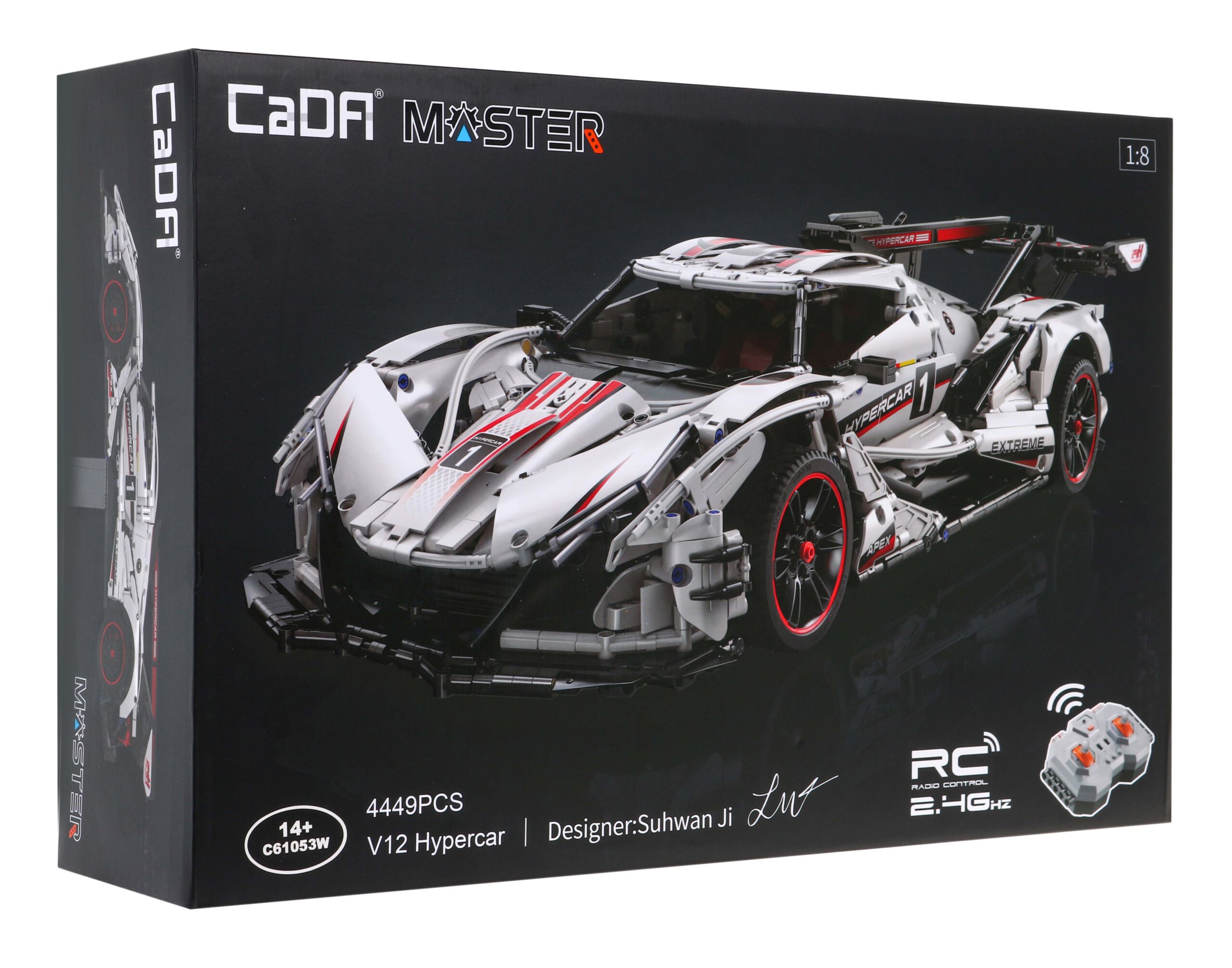 Klocki techniczne CaDA 4449 el. Zdalnie sterowany V12 Hypercar samochód sportowy Master - obrazek 6