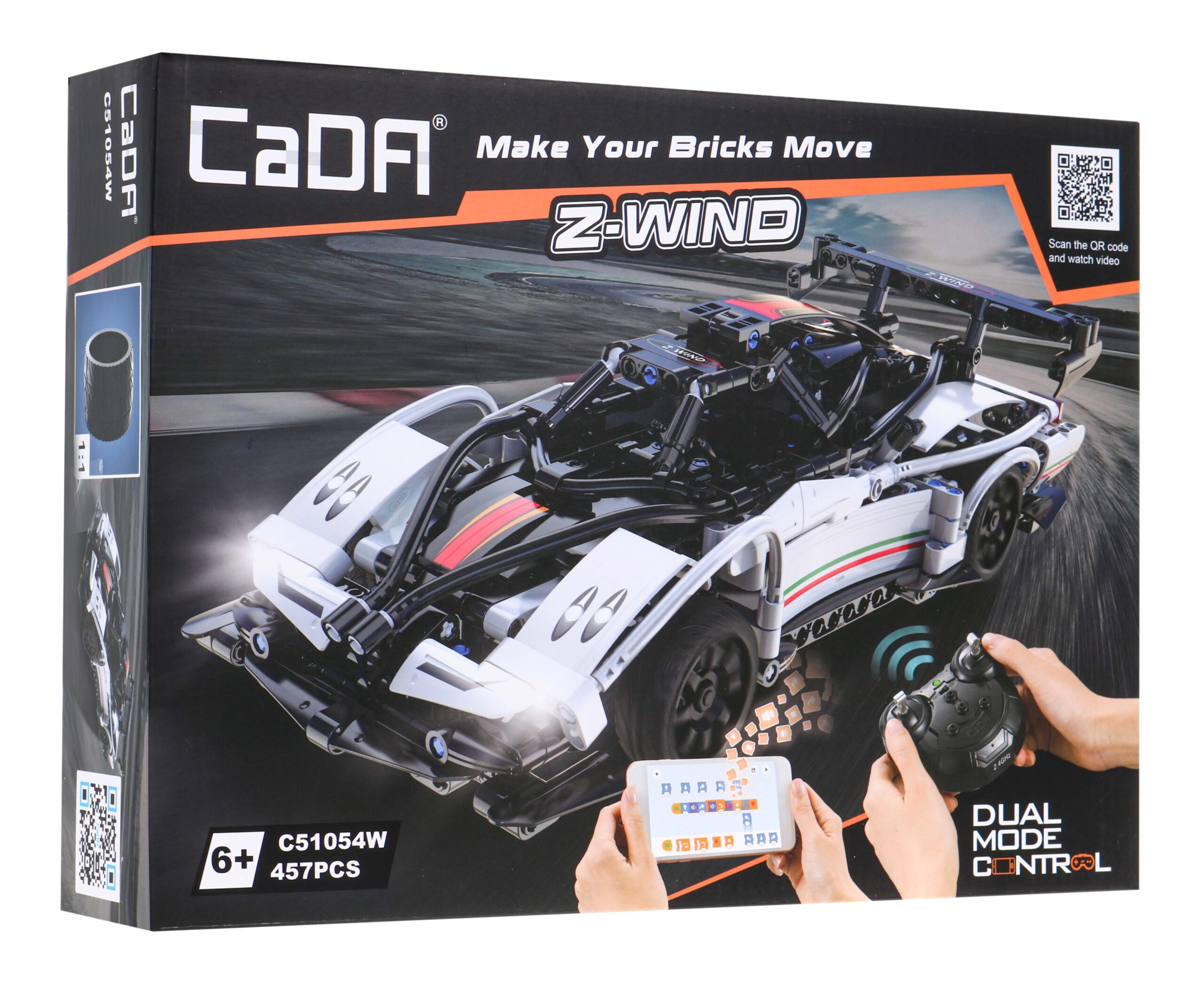 Klocki techniczne CaDA 457 el. Zdalnie sterowany Z-Wind Wyścigówka dla dzieci 6+ - obrazek 5