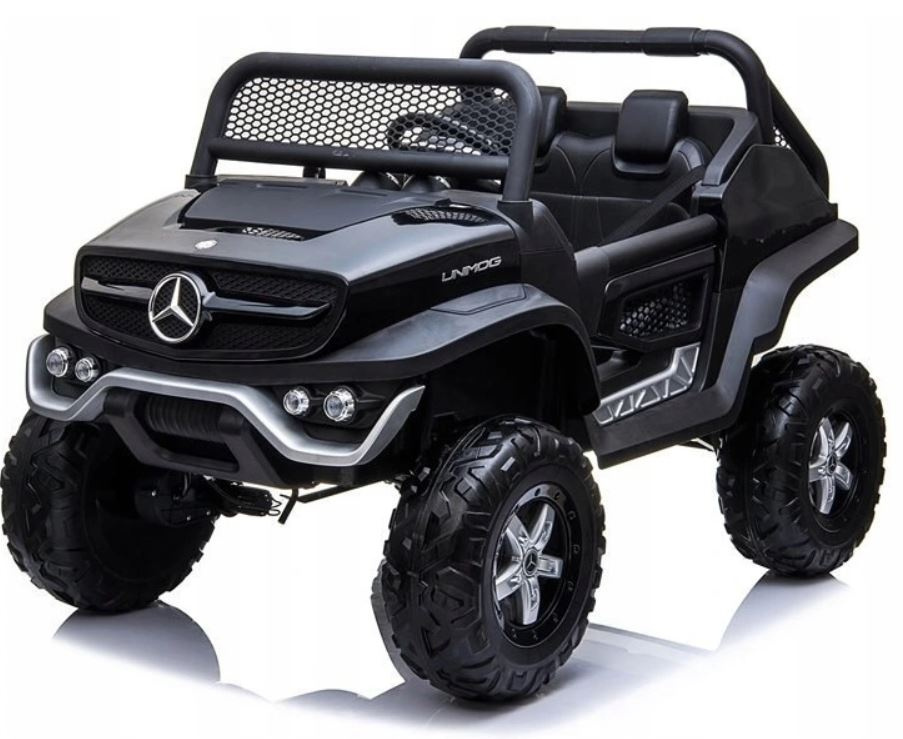 Mercedes BENZ Unimog Czarny Dwuosobowy na akumulator dla dzieci