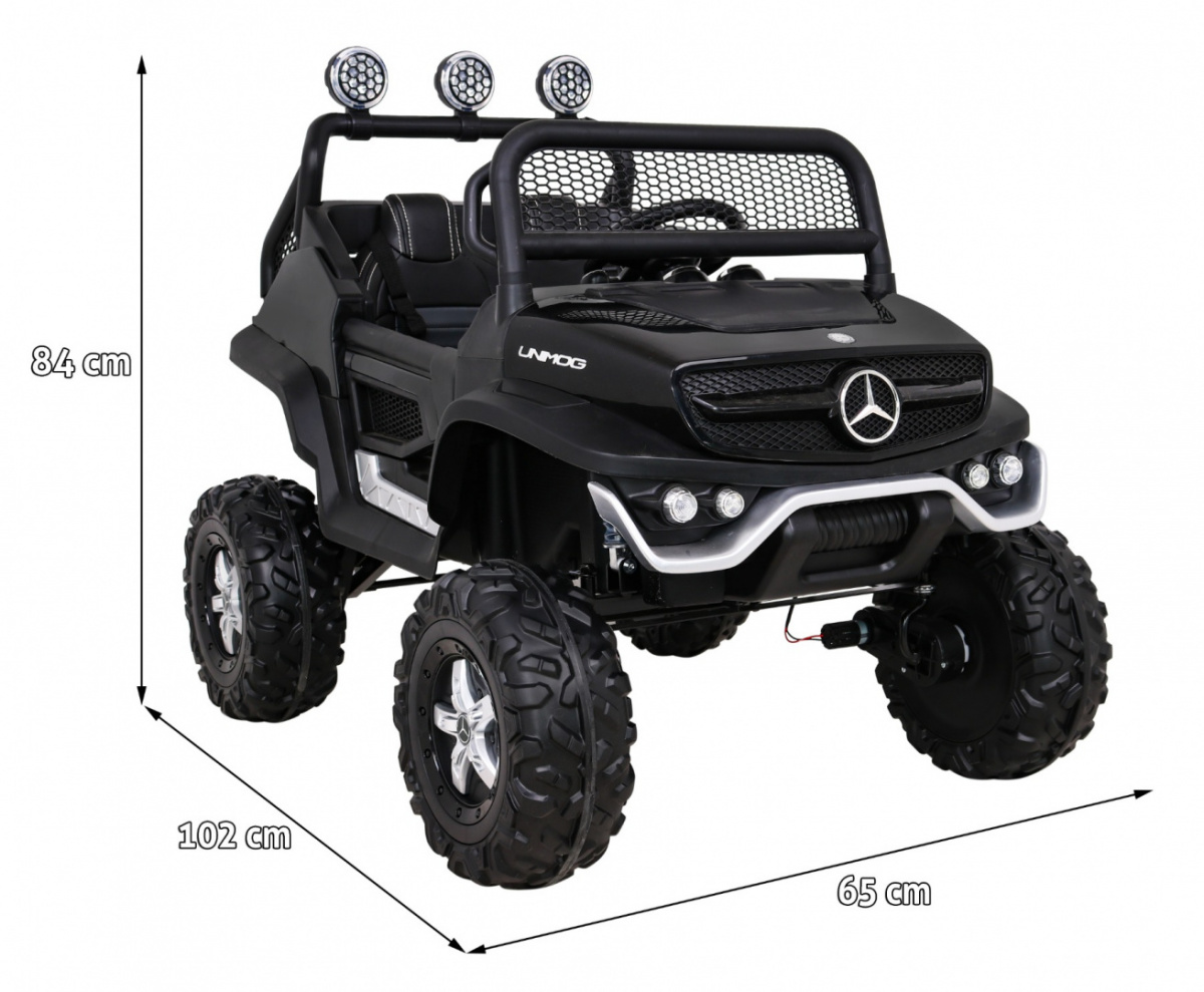 Mercedes Benz Unimog M Czarny na akumulator dla dzieci - obrazek 2