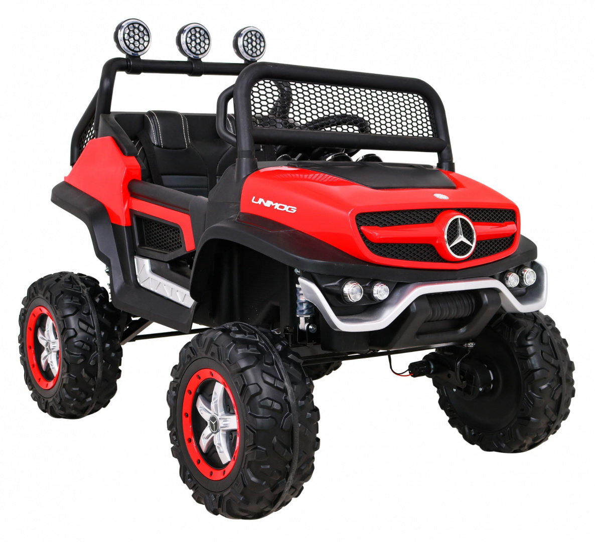 Mercedes Benz Unimog M Czerwony na akumulator dla dzieci - obrazek 10