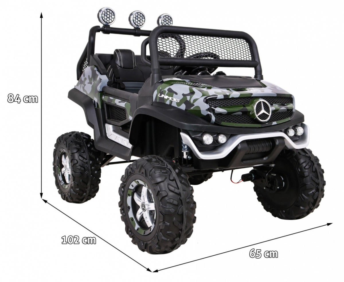 Mercedes Benz Unimog M Lakier Moro na akumulator dla dzieci - obrazek 2